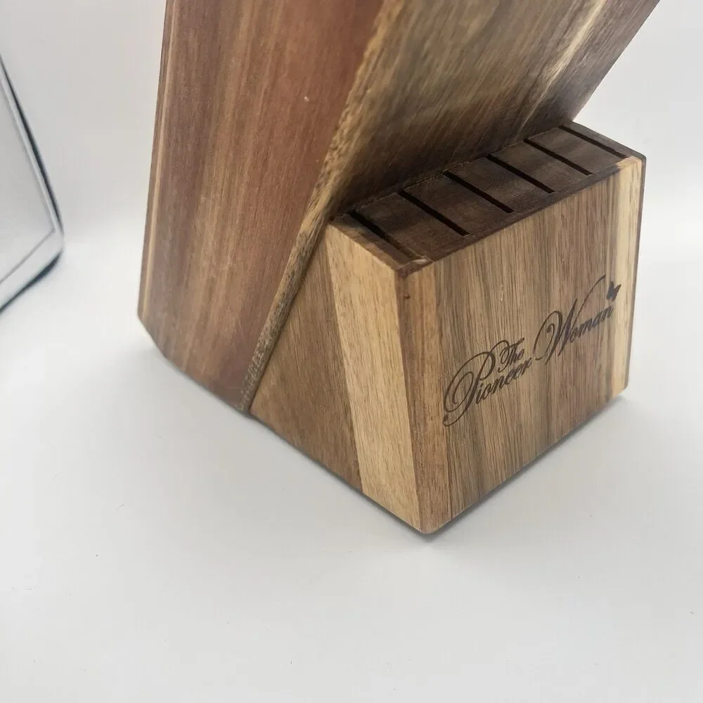 PIONEER WOMEN Wooden Wood Knife Block with 13 Slots